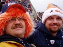 Matt and his dad at a Chicago Bear\'s game